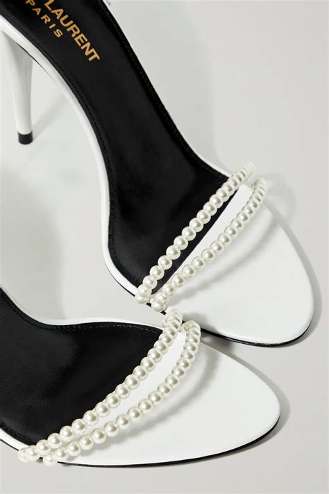 ysl white heels with pearls|ysl pumps and heels.